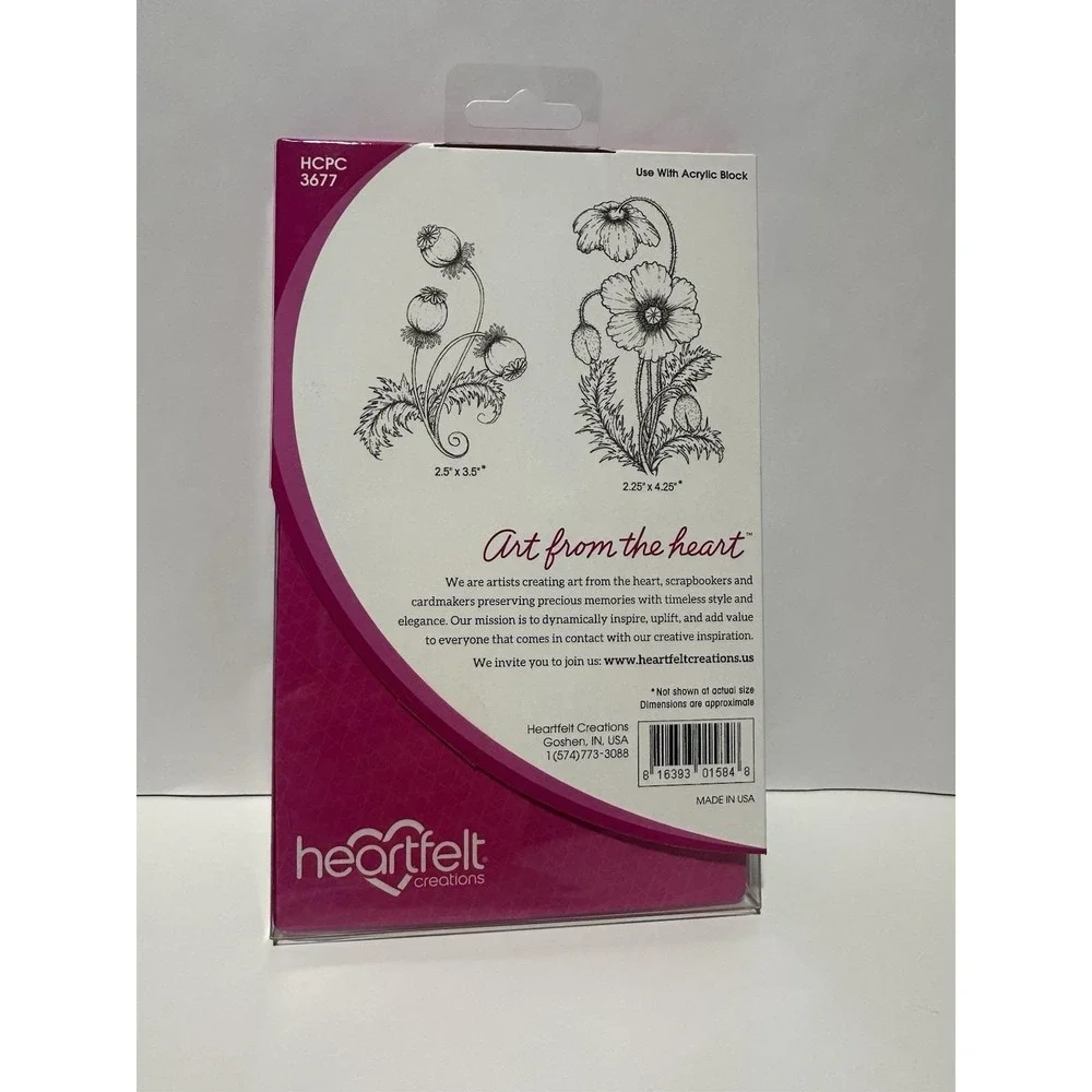 Heartfelt Creations Blazing Poppy Fillers/Poppy Stems Cling‎ Stamps 3678 367